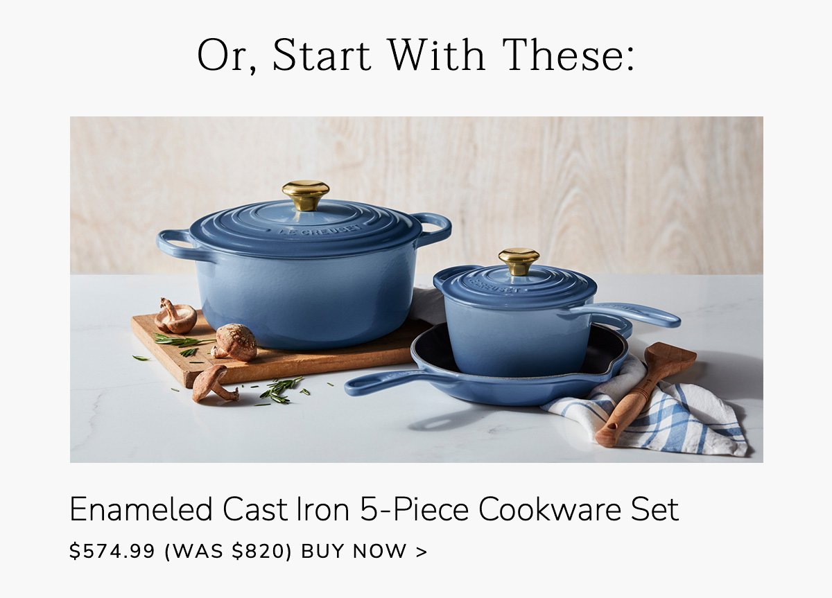 Enameled Cast Iron 5-Piece Cookware Set - \\$574.99 (Was \\$820) - BUY NOW
