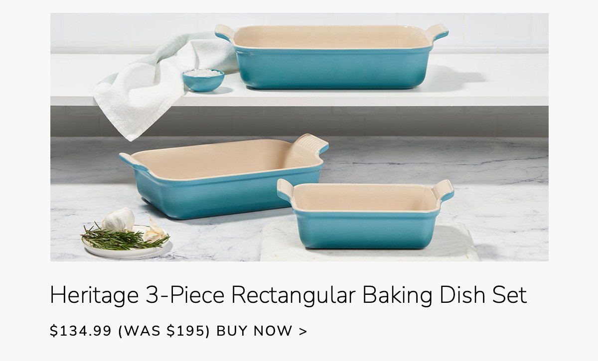 Heritage 3-Piece Rectangular Baking Dish Set - \\$134.99 (Was \\$195) - BUY NOW