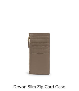 Devon Slim Zip Card Case >