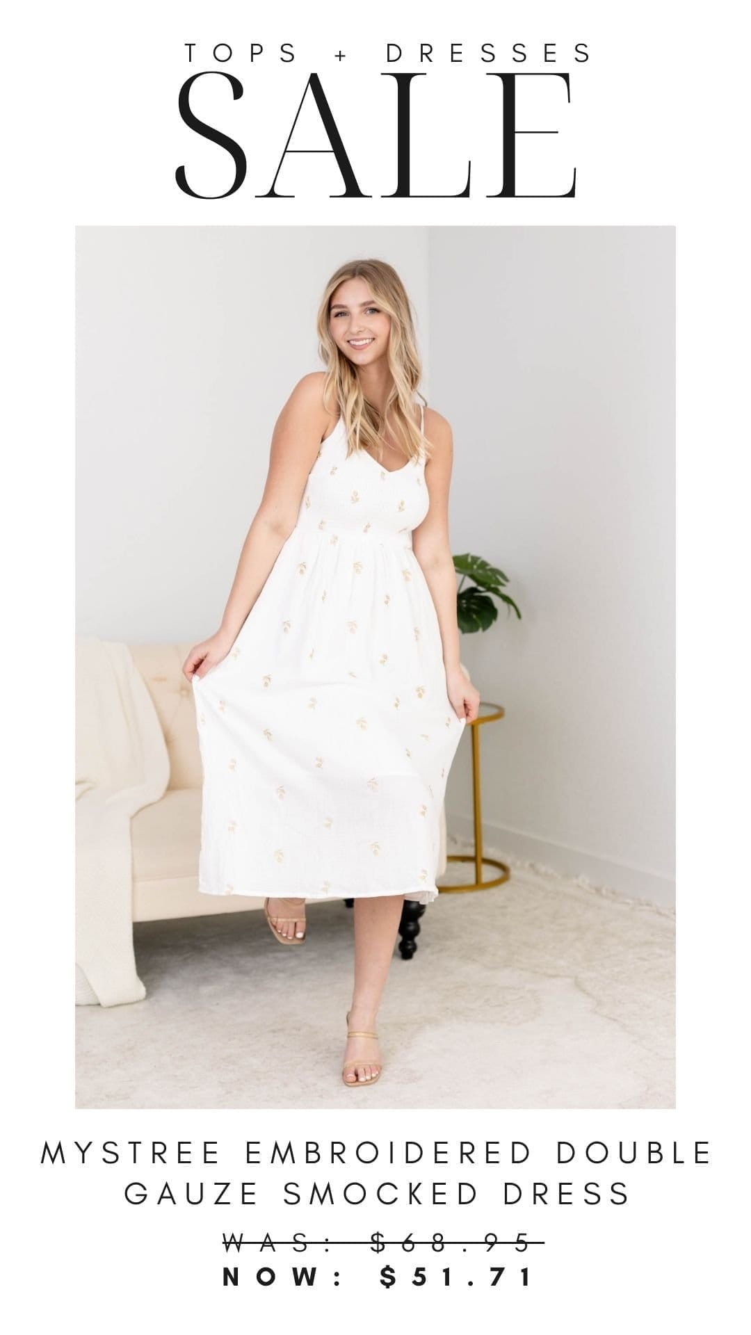 tops + dresses 25% off