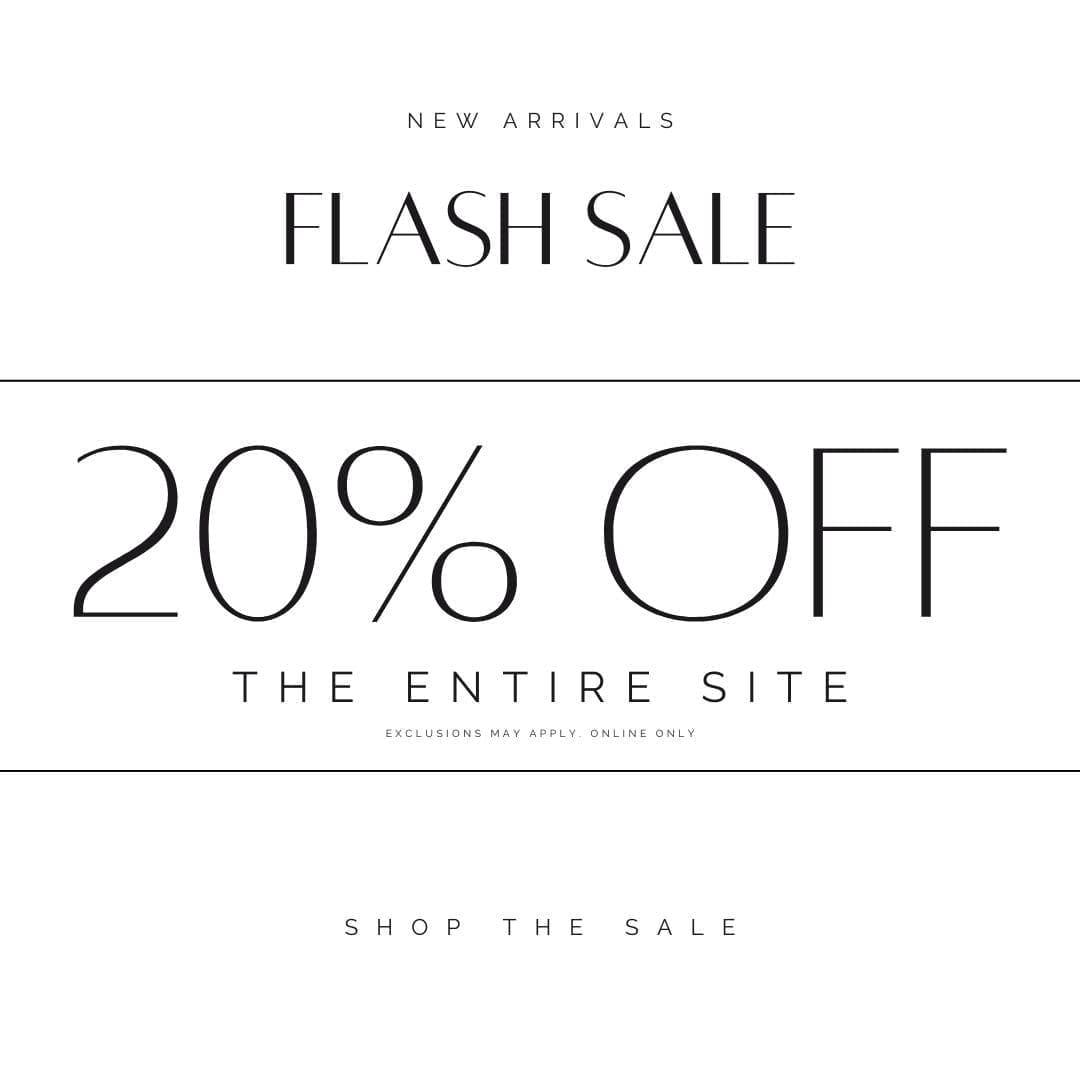 flash sale 20% off the entire site