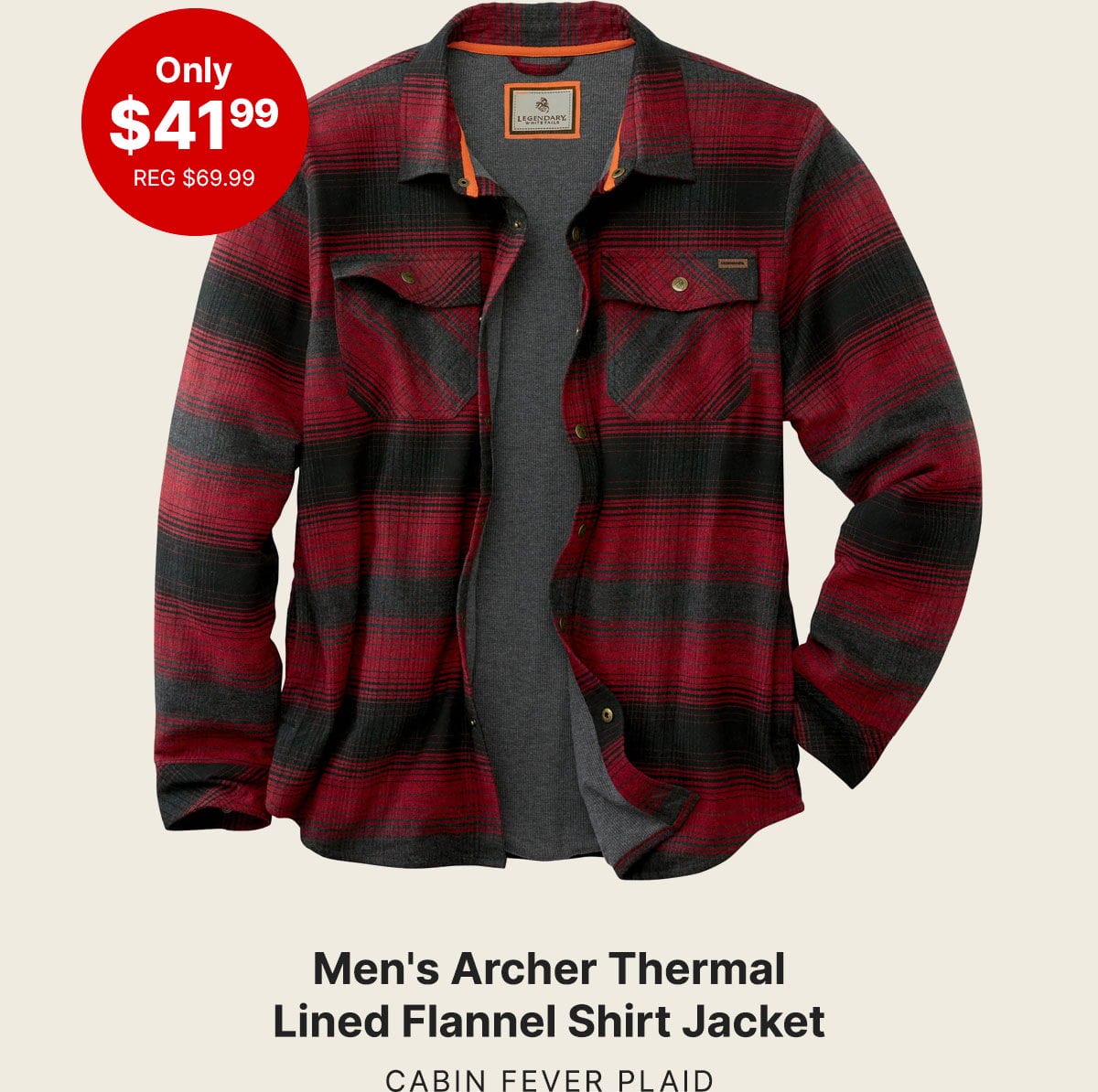 Men's Archer Thermal Lined Flannel Shirt Jacket