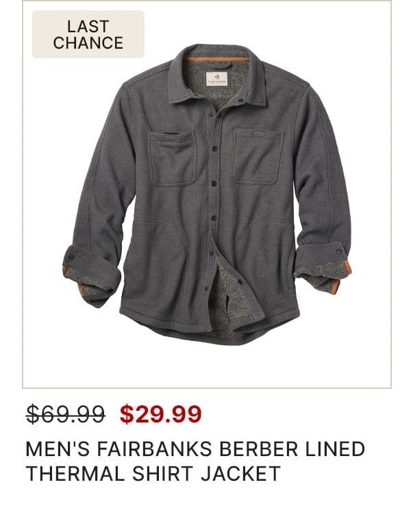 Mens' Fairbanks Berber Lined Thermal Shirt Jacket