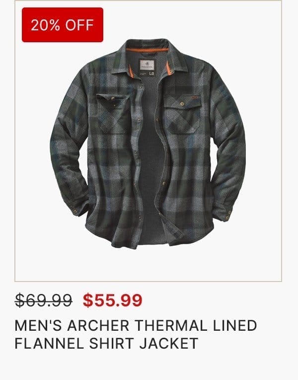 Men's Archer Thermal Lined Flannel Shirt Jacket