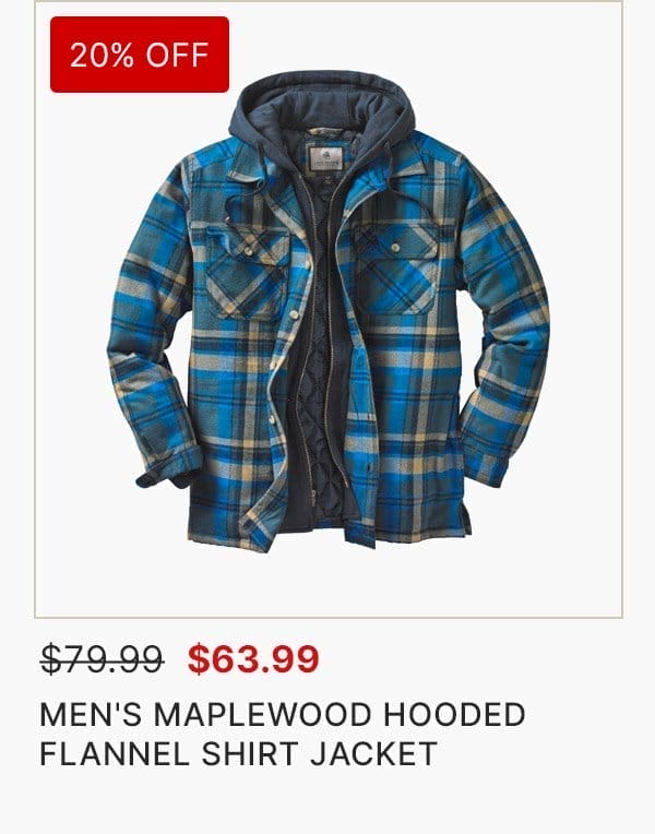 Men's Maplewood Hooded Flannel Shirt Jacket