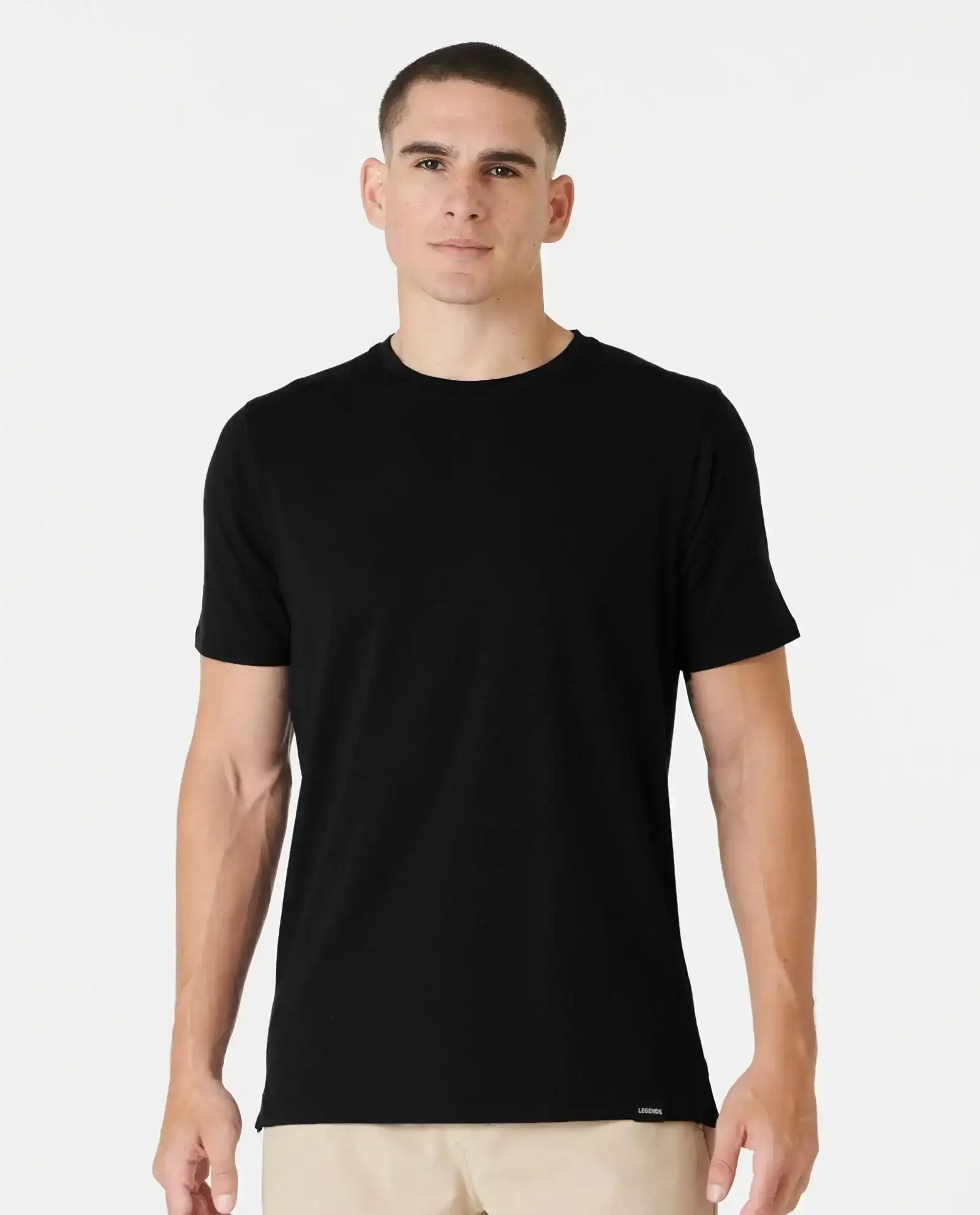 Image of Aviation Tee Split-Hem Black