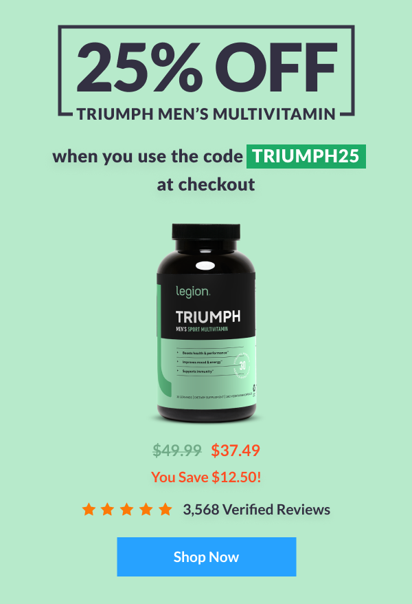 25% off triumph men's multivitamin