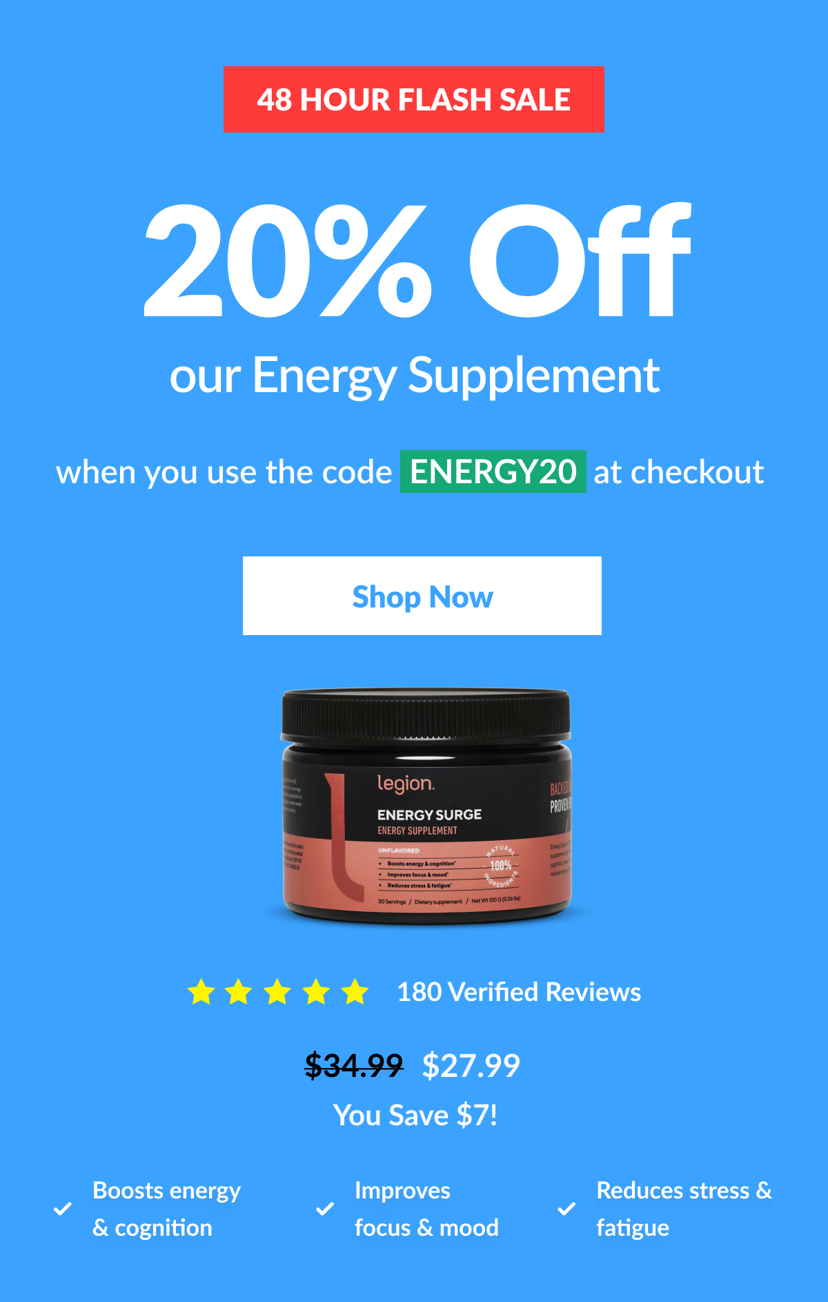 Save 20% on energy surge