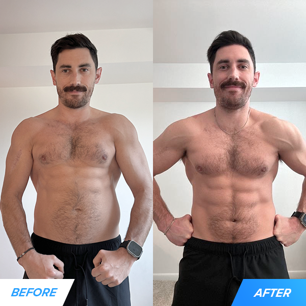 Tyler (32 years old), was able to recomposition his body while dropping 3% body fat in just 90 days.