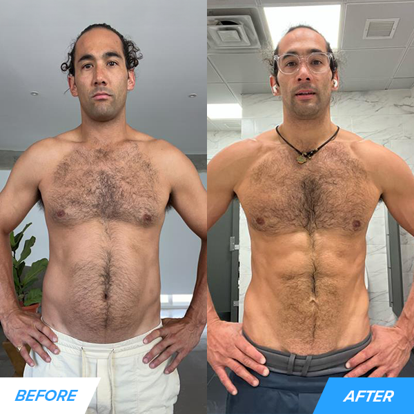 Jesper (35) cut down to about 12% body fat while also gaining up to 40 pounds on his key lifts and adding size to his chest and shoulders.