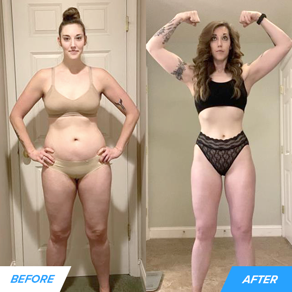 Emily (30) dropped 12 pounds and 3 inches off her waist