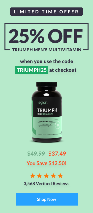 25% off men's triumph multivitamin