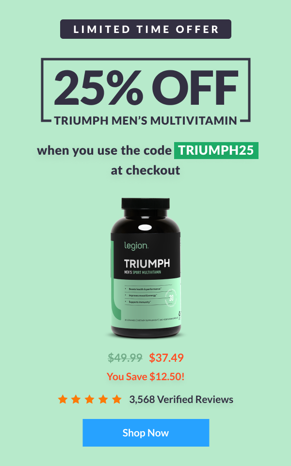 25% off triumph men's multivitamin