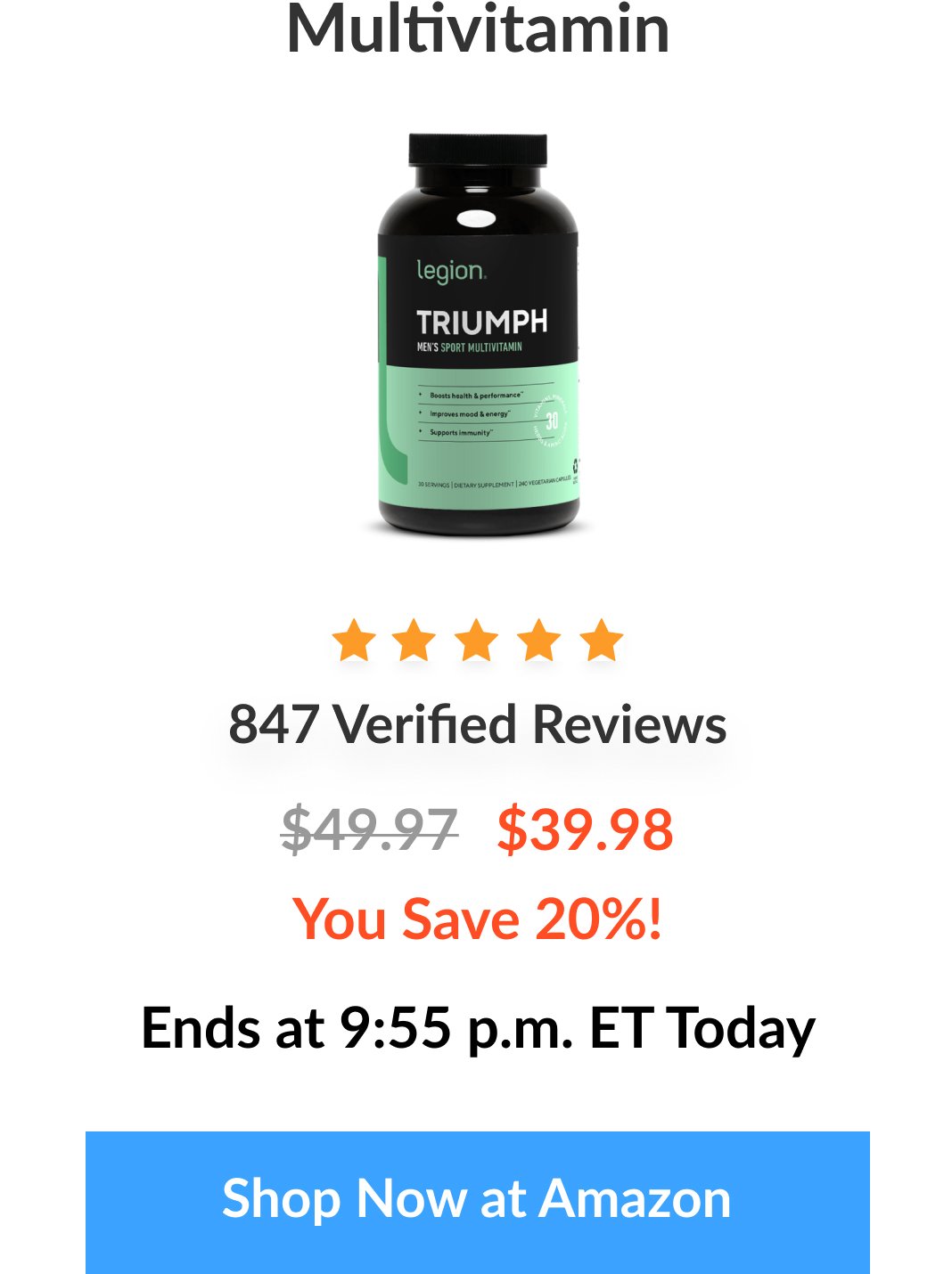 Save 20% on Triumph multivitamin