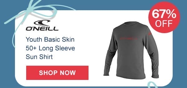 O'Neill Youth Basic Skin 50+ Long Sleeve Sun Shirt | Shop Now