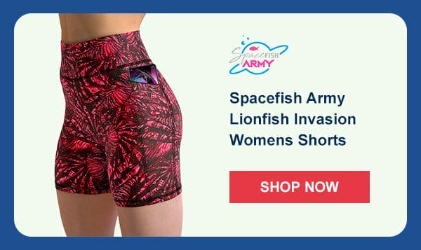 Spacefish Army Lionfish Invasion Womens Shorts | Shop Now