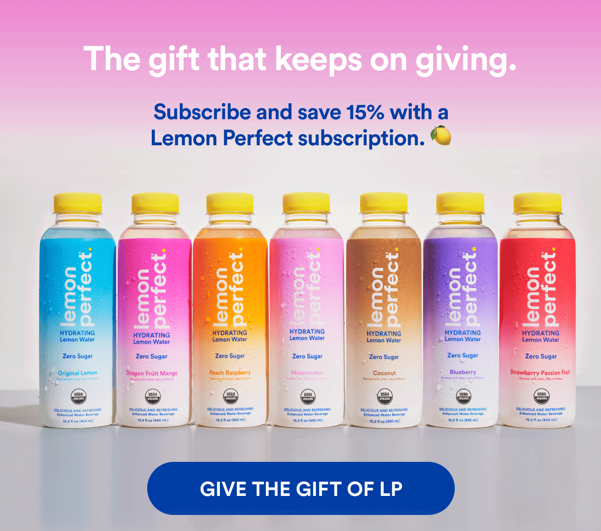 The gift that keeps on giving. | Subscribe and save 15% with a Lemon Perfect subscription. 🍋 | GIFT THE GIFT OF LP