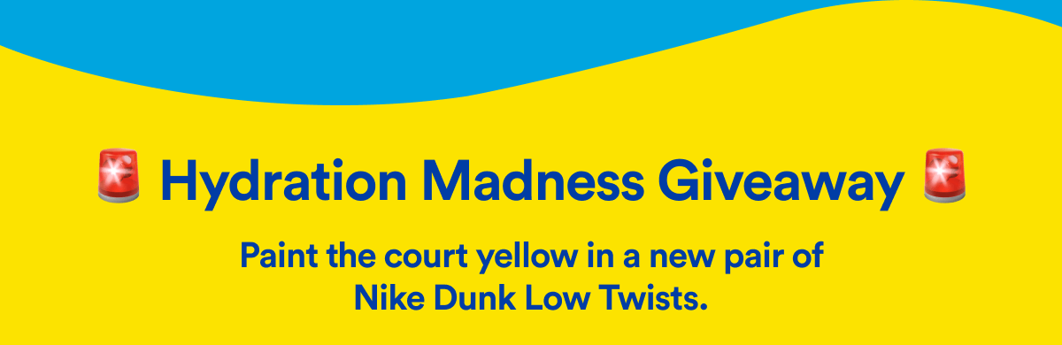 🚨 Hydration Madness Giveaway 🚨 | Paint the court yellow in a new pair of Nike Dunk Low Twists.