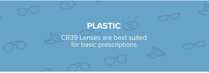 Plastic -CR39 Lenses are best suited for basic prescriptions