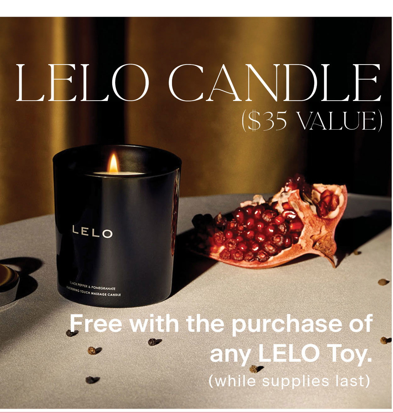 LELO Candle (\\$35 Value) Free with the purchase of any LELO toy. (while supplies last)