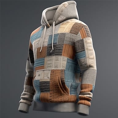 Graphic Plaid Men's Fashion 3D Print Hoodie Sports Outdoor Holiday Vacation Hoodies Gray Long Sleeve Hooded Print Front Pocket Spring & Fall Designer Hoodie Sweatshirt