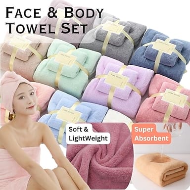 Bath Towels Set for Bathroom,Thick,Soft&Absorbent Fleece Bath Towels,1PC Bath Towel&1PC Hand Towel,Microfiber Quick Dry Bath Towel,Multipurpose Bath Sheets Towels for Bath, Gym and Spa