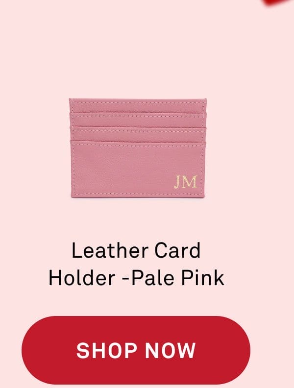 Leather Card Holder - Pale Pink