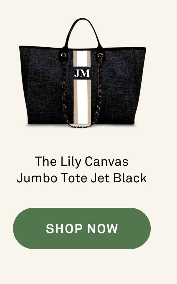 The Lily Canvas Jumbo Tote Jet Black