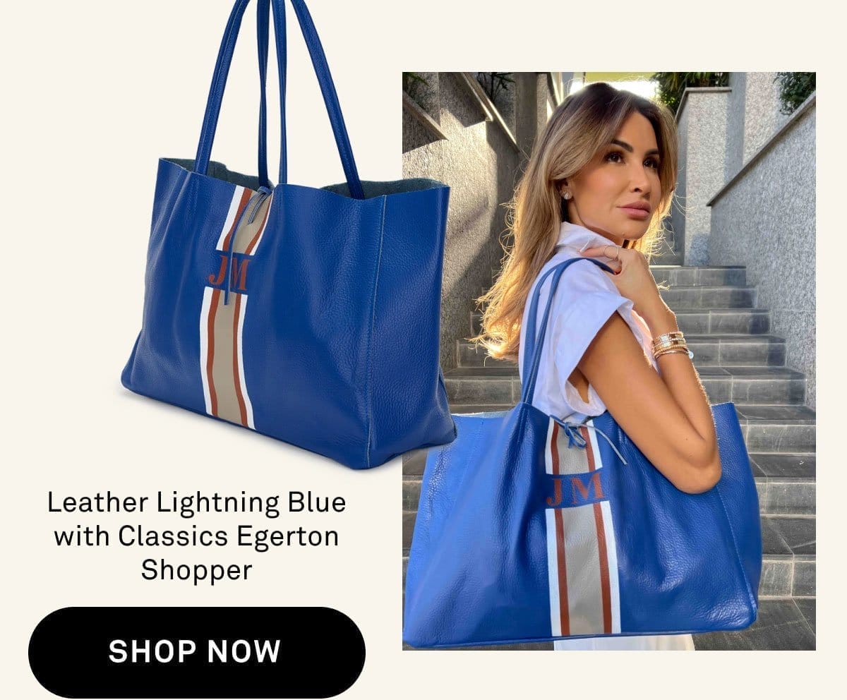 Leather Lightning Blue with Classics Egerton Shopper