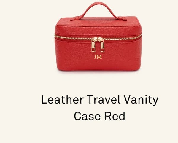 Leather Travel Vanity Case Red