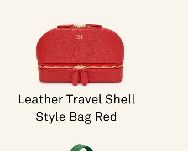 Leather Travel Shell Style Bag Red