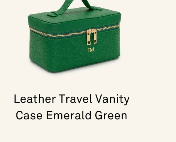 Leather Travel Vanity Case Emerald Green