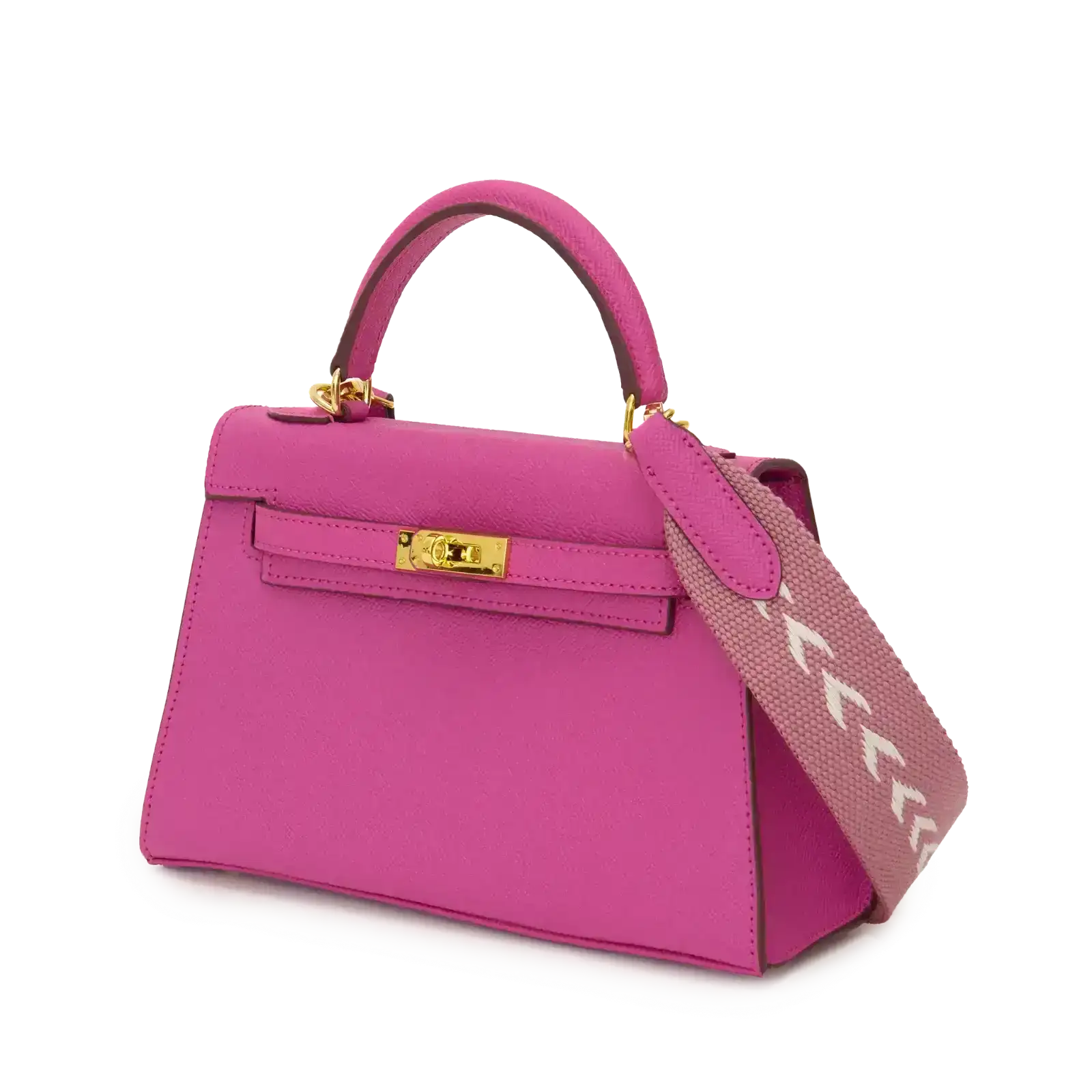 Image of Lily & Bean Hettie Mini Bag -Rose Pink with Initials & Fabric Strap