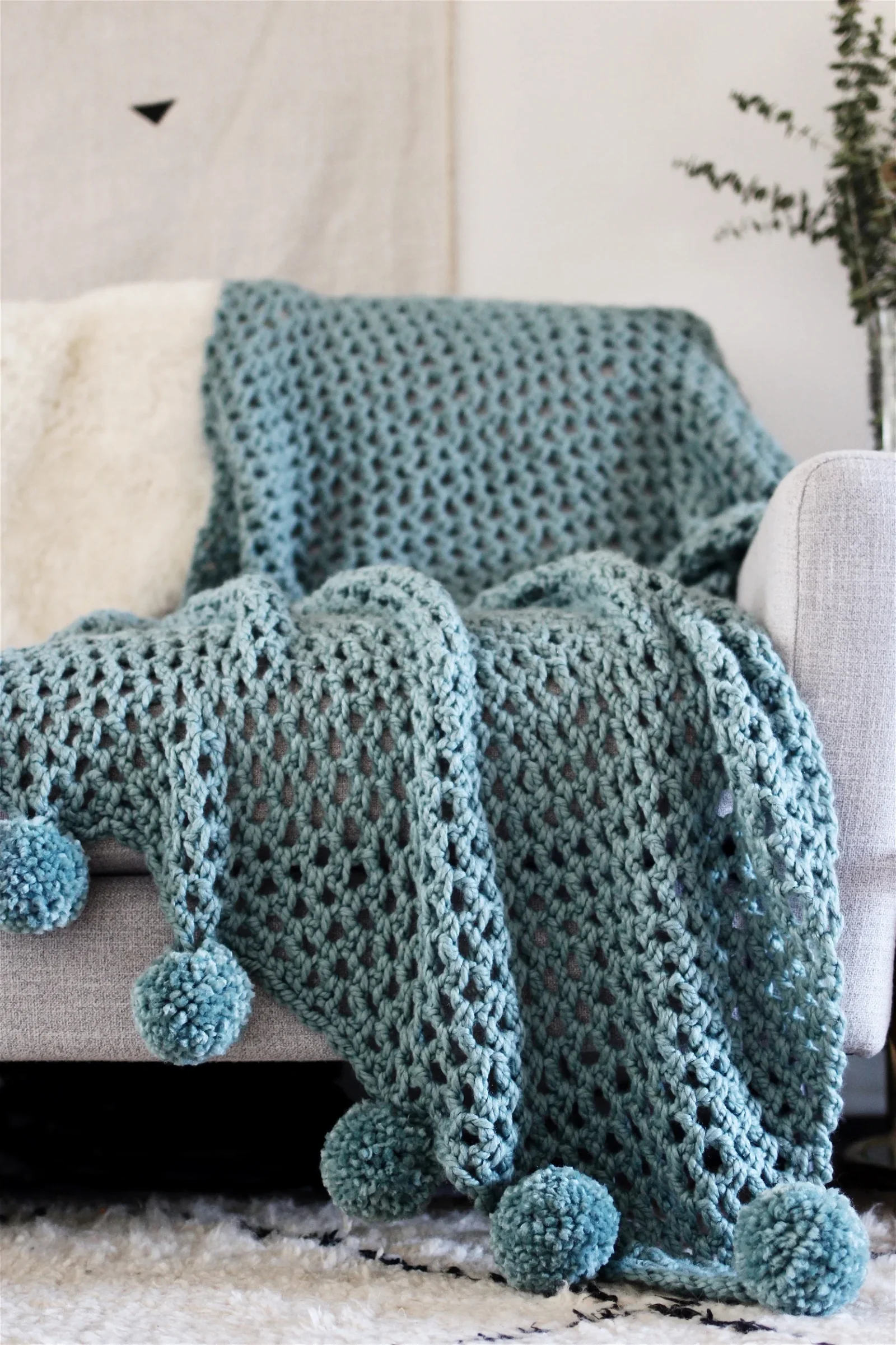 Image of Crochet Kit - Celestial Poms Throw