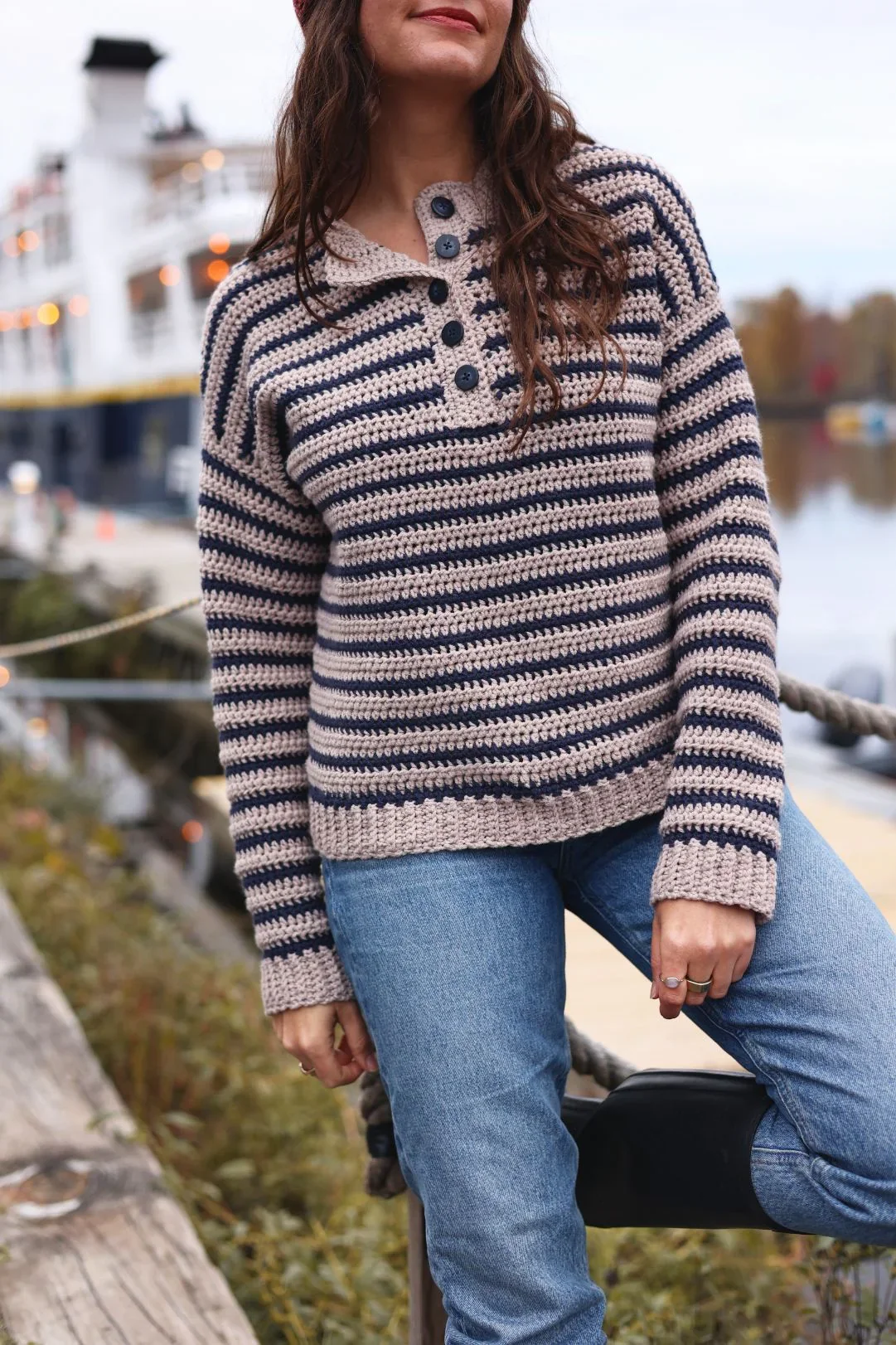 Image of Crochet Kit - Mariniere Striped Henley