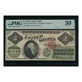1862 \\$2 Legal Tender Note PMG 30