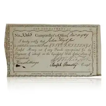 George Washington Signed Five Schilling Note