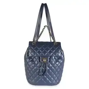 Chanel Navy Quilted Lambskin Small Urban Spirit Backpack