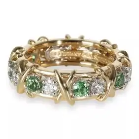 Tiffany & Co. Schlumberger Tsavorite Diamond Band in 18k Yellow Gold