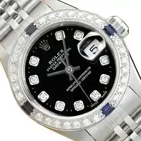 Womens 18k White Gold & Stainless Steel Rolex Datejust