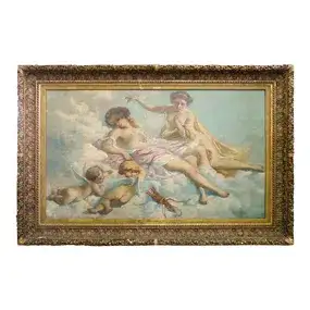 19th Cent. Monumental Oil on Canvas Painting