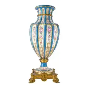 Monumental Antique Sevres Porcelain And Gilt Bronze Vase