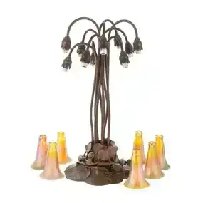 Tiffany 10-Light Gilt Bronze Lily Lamp