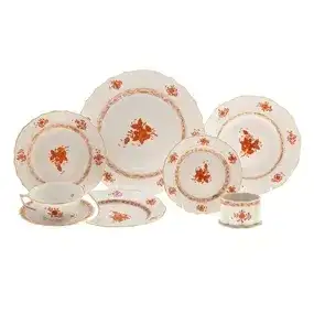 Herend Rust Chinese Bouquet Dinner Service