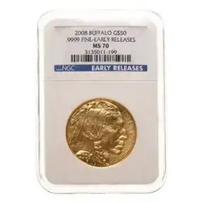 2008 \\$50 Gold Buffalo NGC MS70 Early Releases