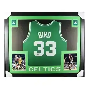 Autographed Larry Bird Custom Framed Jersey