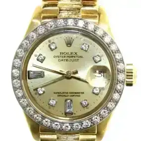 18k Gold Rolex Lady Datejust President w/Diamond