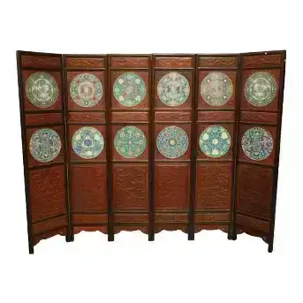 6 Panel Highly Carved Chinese Screen