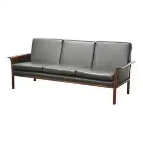 Knut Saeter Black and Rosewood Sofa