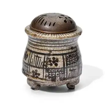 A Mino Stoneware Koro (Incense Burner)<br>17th century